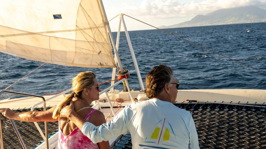 Basseterre: St. Kitts and Nevis Catamaran Tour with Lunch - The return sail and the onboard mood