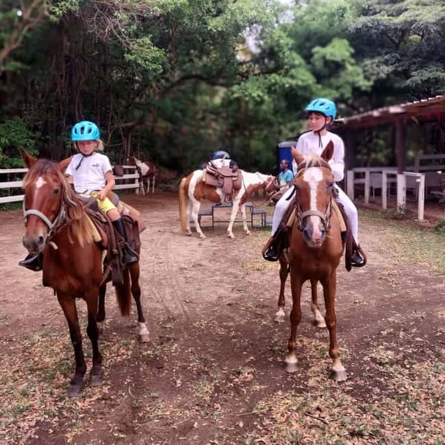 Scenic Horseback Trail - The first ride through bamboo and fruit trees