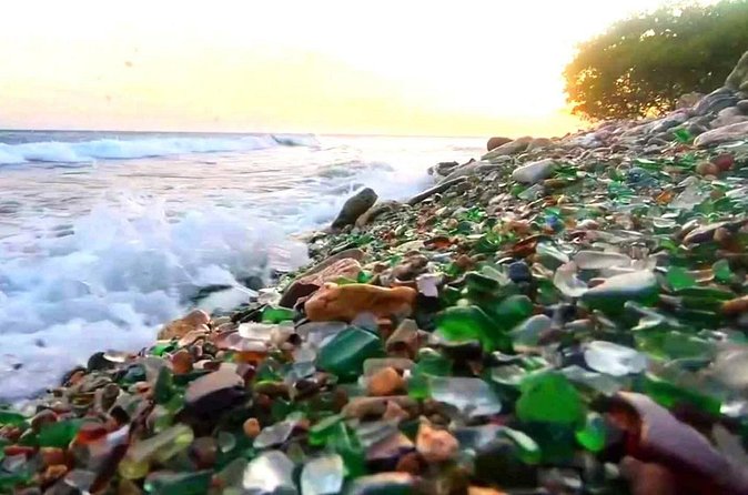 St.Kitts Sea Glass & Volcanic Black Sand Beach Day - Swimming in the clear ocean water